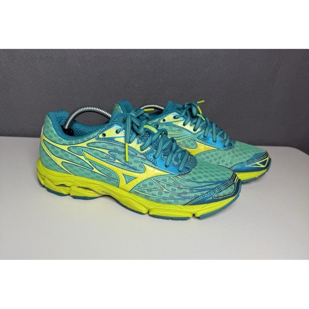Mizuno Wave Catalyst J1GD163344 Teal Yellow Running Shoes Women's Sz 7.5
